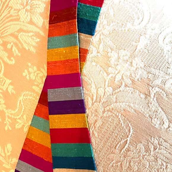 Raw silk hair tie or sash - Picture 2 of 7